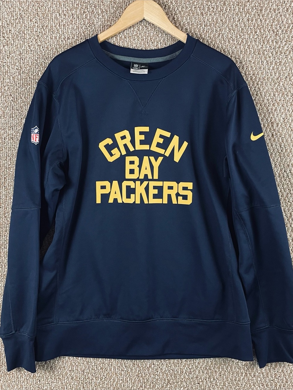 Green Bay Packers Nike Sweatshirt Men’s Large Therma Fit On Field NFL D56